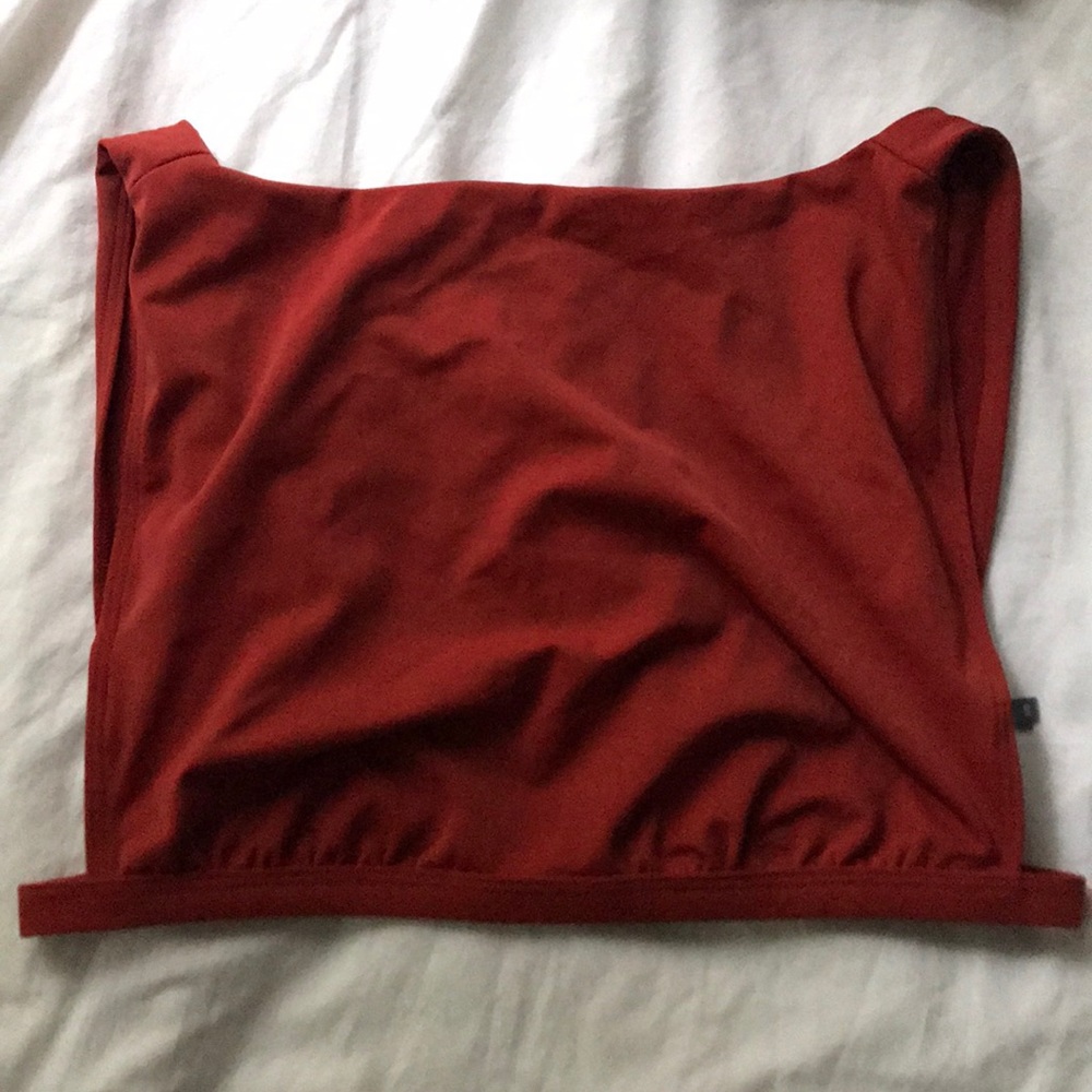 NWOT AERIE REAL soft swim high neck crop swim top